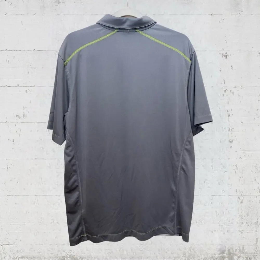 NIKE GOLF Tour Performance Polo Shirt Gray Abstract Stripes Size Large